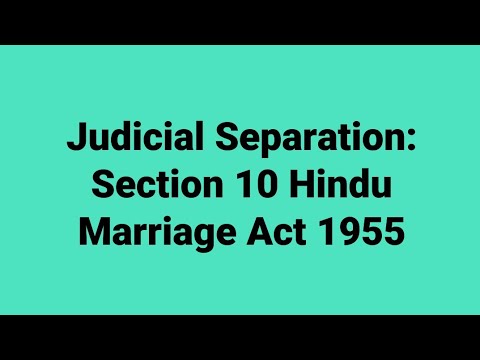 Judicial Separation Hindu Marriage Act